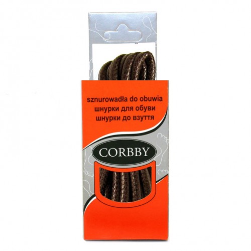 Шнурки для обуви 60см. круглые толстые с пропиткой (012 - коричневые) CORBBY арт.corb5011c